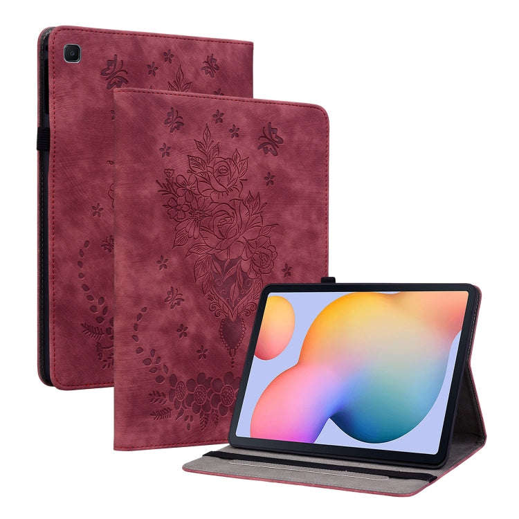 Butterfly Rose Embossed Leather Tablet Case, For Samsung Galaxy A7 Lite T220 / T225, For Samsung ...