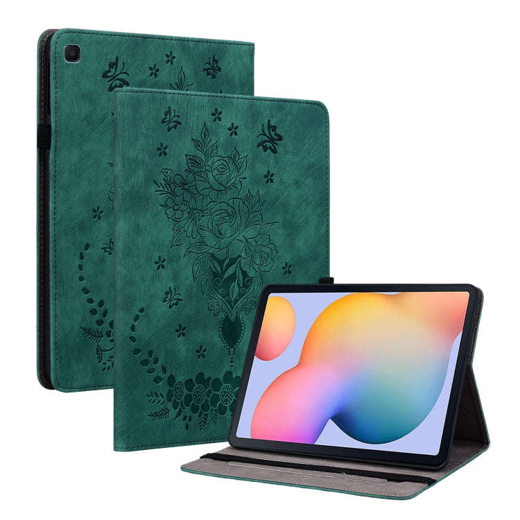 Butterfly Rose Embossed Leather Tablet Case, For Samsung Galaxy A7 Lite T220 / T225, For Samsung ...