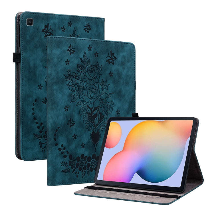 Butterfly Rose Embossed Leather Tablet Case, For Samsung Galaxy A7 Lite T220 / T225, For Samsung ...