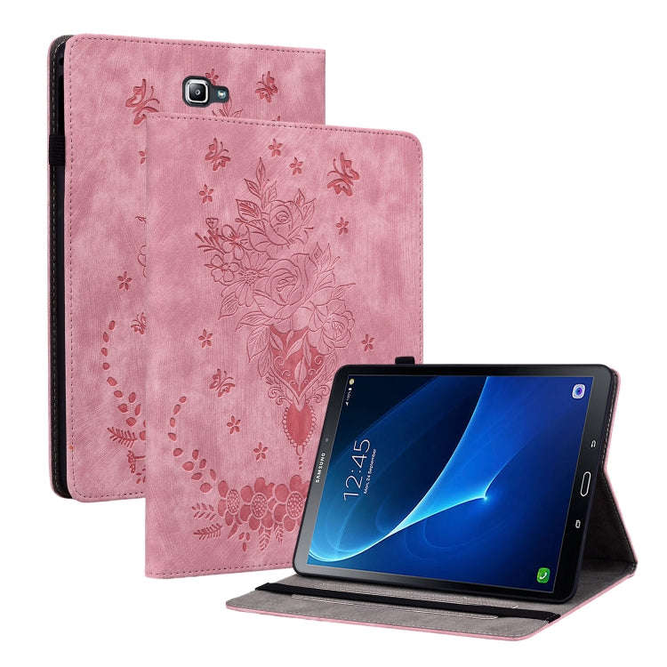 Butterfly Rose Embossed Leather Tablet Case, For Samsung Galaxy A7 Lite T220 / T225, For Samsung ...