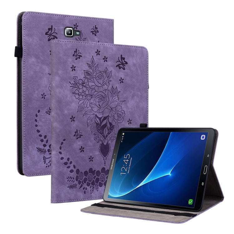 Butterfly Rose Embossed Leather Tablet Case, For Samsung Galaxy A7 Lite T220 / T225, For Samsung ...