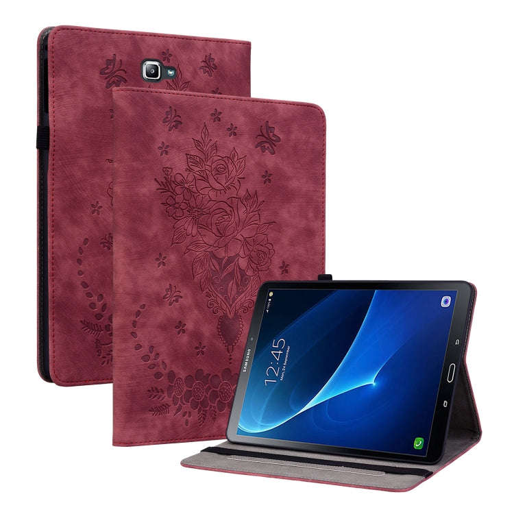 Butterfly Rose Embossed Leather Tablet Case, For Samsung Galaxy A7 Lite T220 / T225, For Samsung ...