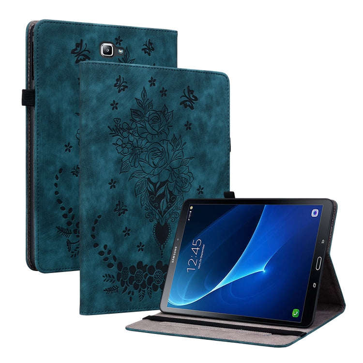 Butterfly Rose Embossed Leather Tablet Case, For Samsung Galaxy A7 Lite T220 / T225, For Samsung ...
