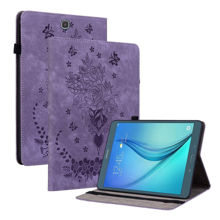 Butterfly Rose Embossed Leather Tablet Case, For Samsung Galaxy A7 Lite T220 / T225, For Samsung ...