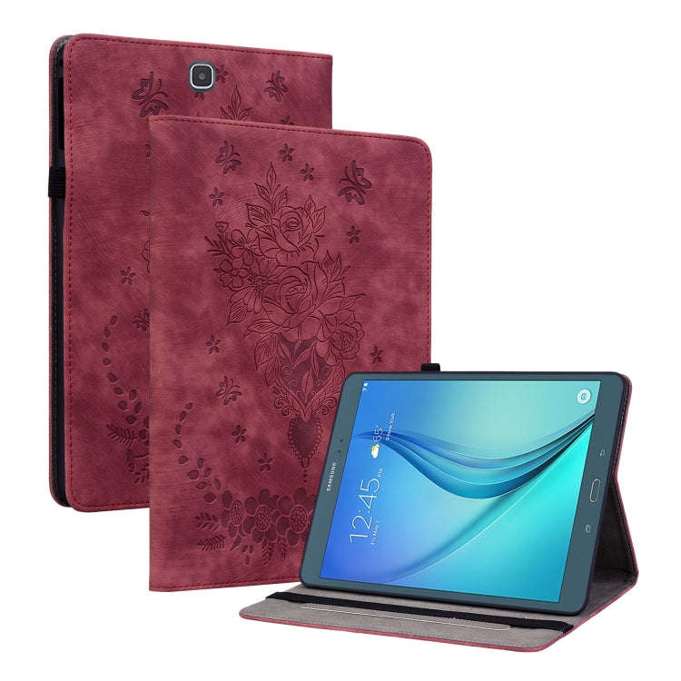 Butterfly Rose Embossed Leather Tablet Case, For Samsung Galaxy A7 Lite T220 / T225, For Samsung ...