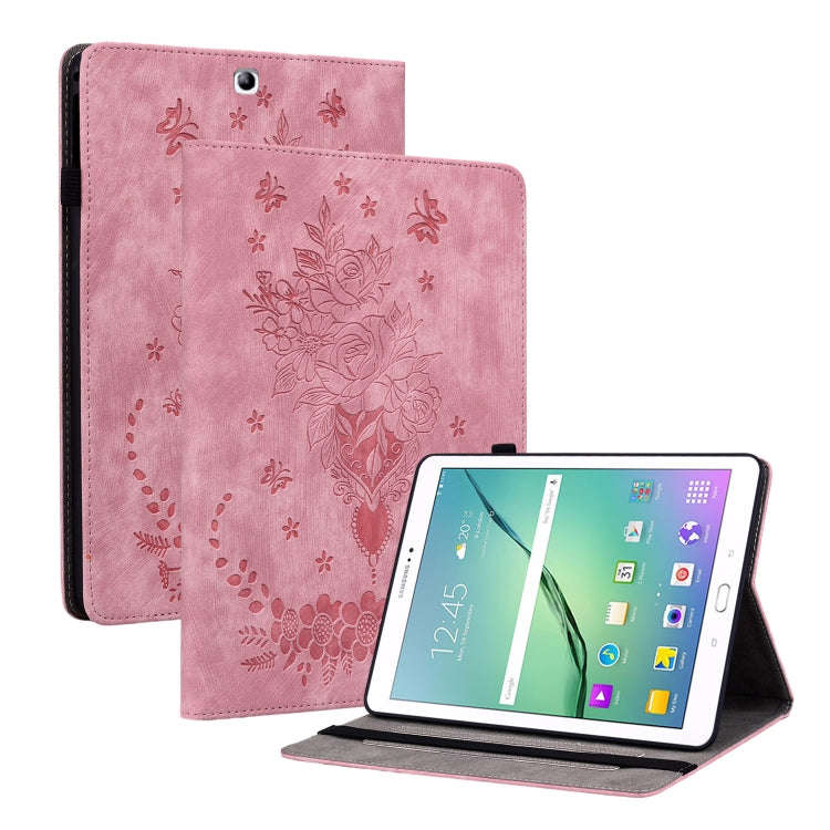 Butterfly Rose Embossed Leather Tablet Case, For Samsung Galaxy A7 Lite T220 / T225, For Samsung ...