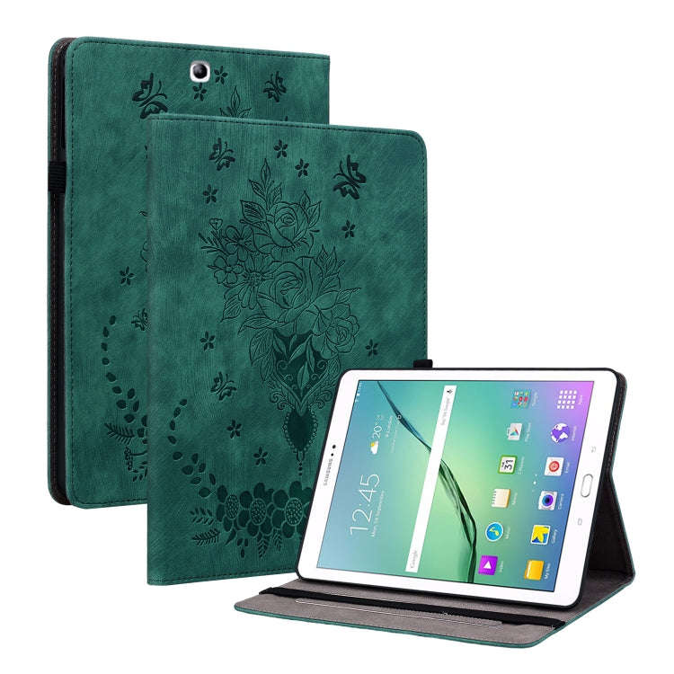 Butterfly Rose Embossed Leather Tablet Case, For Samsung Galaxy A7 Lite T220 / T225, For Samsung ...