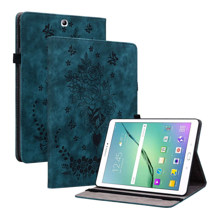 Butterfly Rose Embossed Leather Tablet Case, For Samsung Galaxy A7 Lite T220 / T225, For Samsung ...