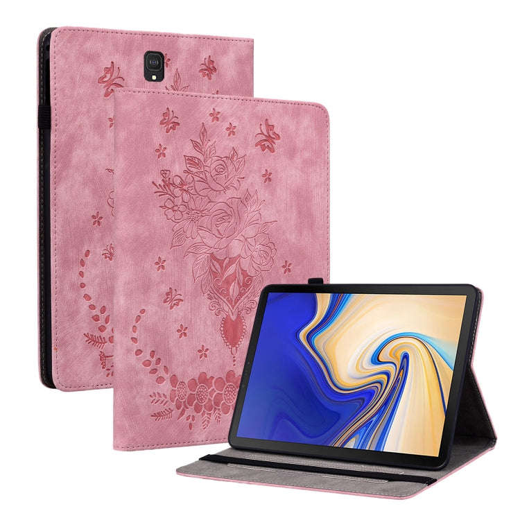 Butterfly Rose Embossed Leather Tablet Case, For Samsung Galaxy A7 Lite T220 / T225, For Samsung ...