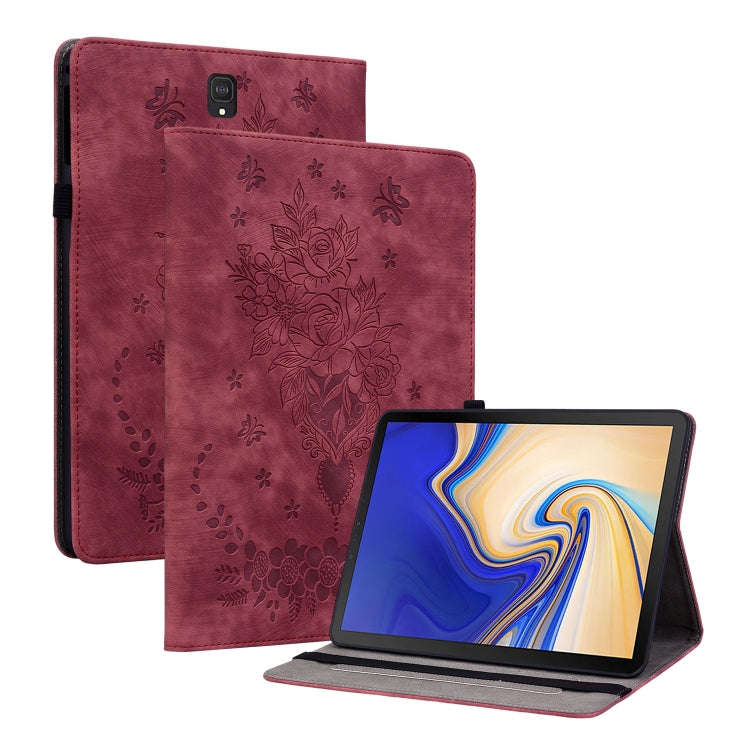Butterfly Rose Embossed Leather Tablet Case, For Samsung Galaxy A7 Lite T220 / T225, For Samsung ...
