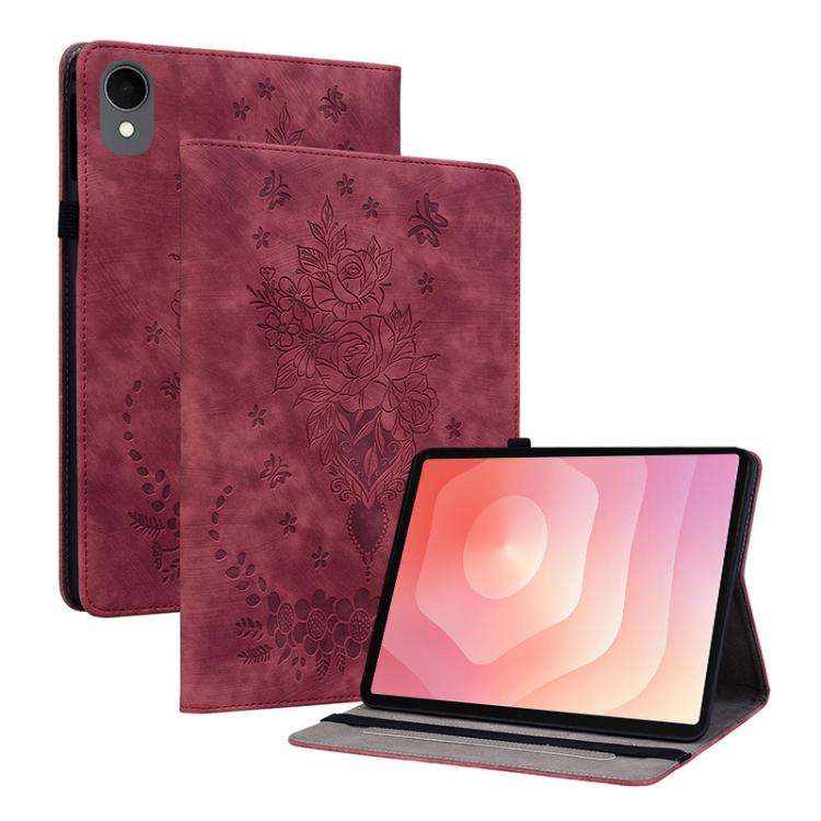 Butterfly Rose Embossed Leather Tablet Case, For Galaxy Tab S12+, For Samsung Galaxy Tab S11, For...