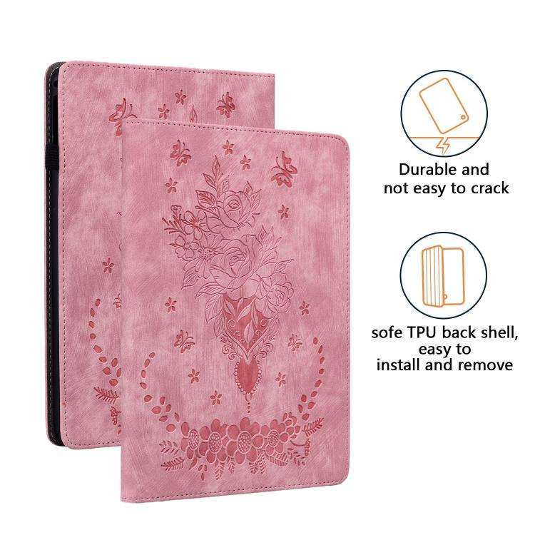 Butterfly Rose Embossed Leather Tablet Case, For Galaxy Tab S12+, For Samsung Galaxy Tab S11, For...