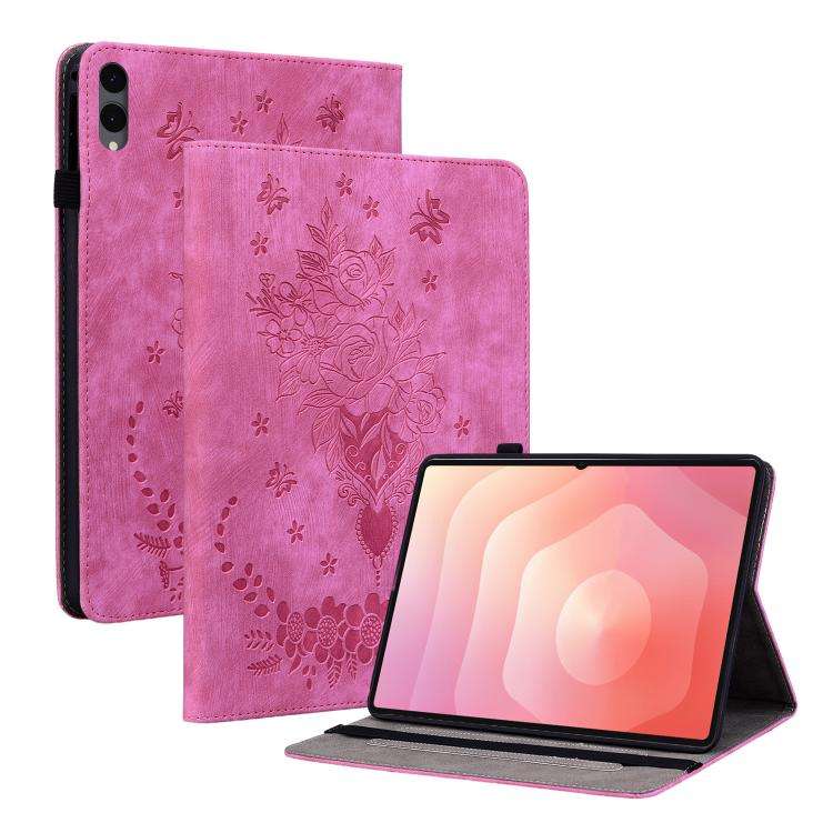 Butterfly Rose Embossed Leather Tablet Case, For Galaxy Tab S12+, For Samsung Galaxy Tab S11, For...