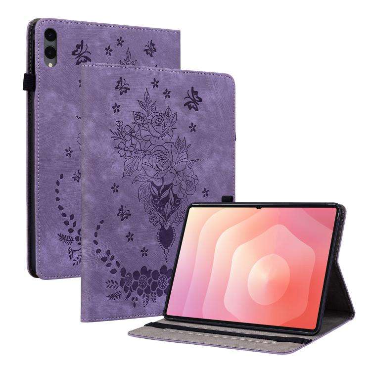 Butterfly Rose Embossed Leather Tablet Case, For Galaxy Tab S12+, For Samsung Galaxy Tab S11, For...