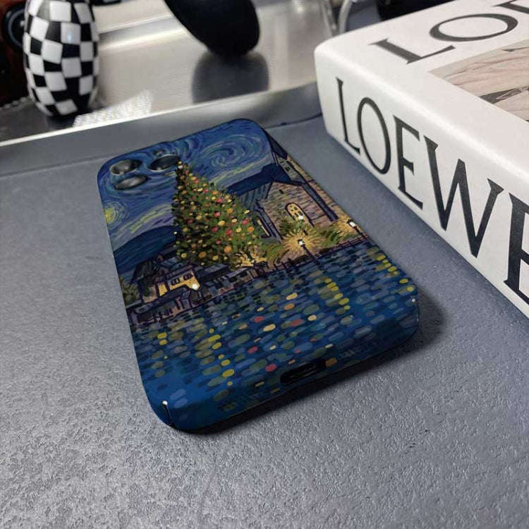 Precise Hole Oil Painting Pattern PC Phone Case, For iPhone 12 Pro, For iPhone 12 mini, For iPhon...