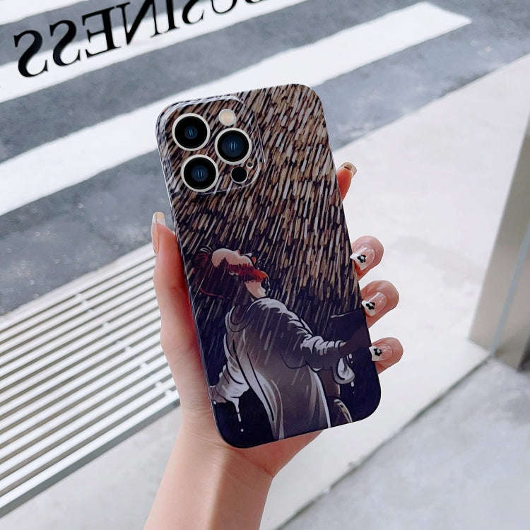 Precise Hole Oil Painting Pattern PC Phone Case, For iPhone 14, For iPhone 14 Plus, For iPhone 14...