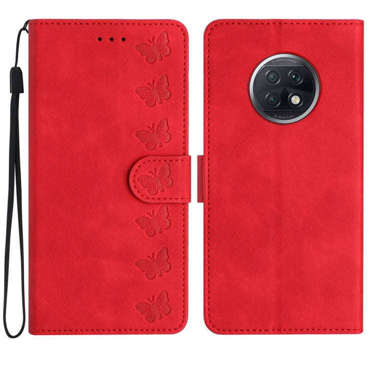 Seven Butterflies Embossed Leather Phone Case, For Xiaomi Redmi Note 9 5G / Note 9T, For Xiaomi M...