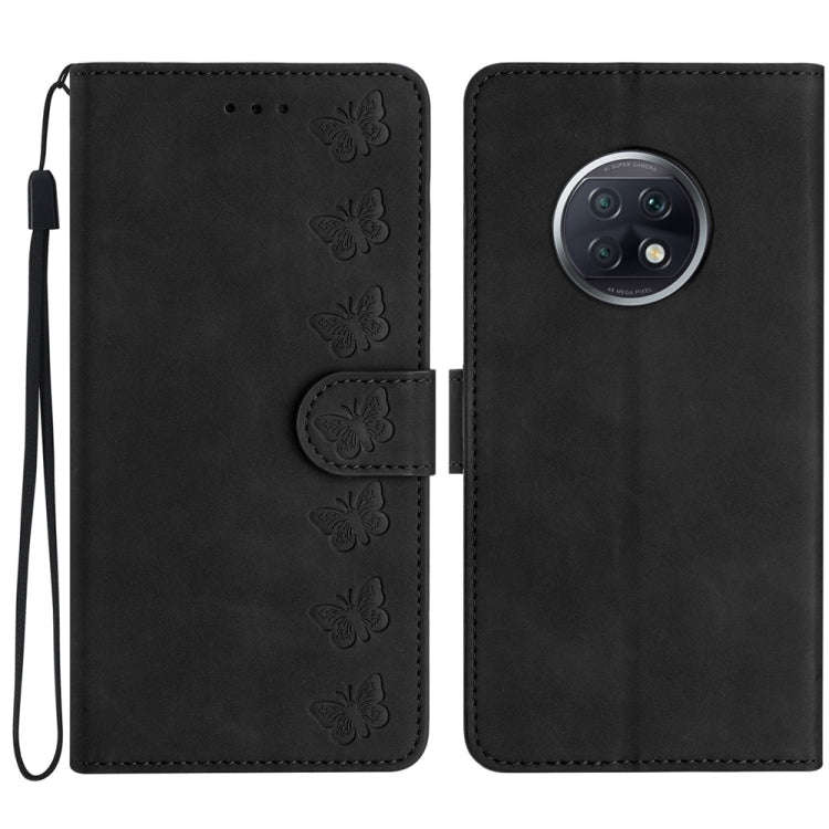 Seven Butterflies Embossed Leather Phone Case, For Xiaomi Redmi Note 9 5G / Note 9T, For Xiaomi M...