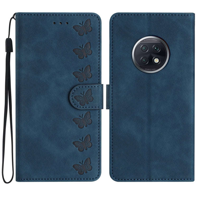 Seven Butterflies Embossed Leather Phone Case, For Xiaomi Redmi Note 9 5G / Note 9T, For Xiaomi M...