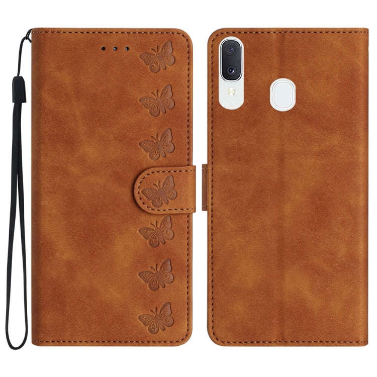 Seven Butterflies Embossed Leather Phone Case, For Samsung Galaxy A13 5G, For Samsung Galaxy A14 ...