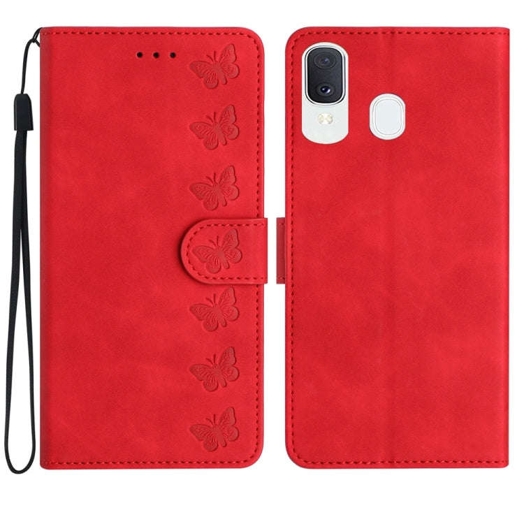 Seven Butterflies Embossed Leather Phone Case, For Samsung Galaxy A13 5G, For Samsung Galaxy A14 ...