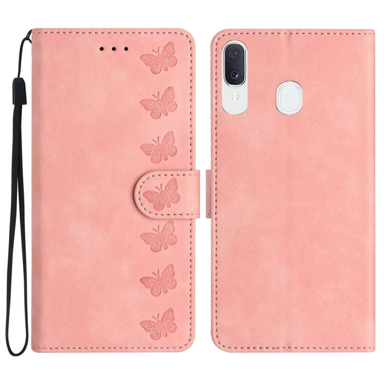 Seven Butterflies Embossed Leather Phone Case, For Samsung Galaxy A13 5G, For Samsung Galaxy A14 ...