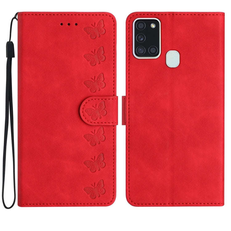 Seven Butterflies Embossed Leather Phone Case, For Samsung Galaxy A13 5G, For Samsung Galaxy A14 ...