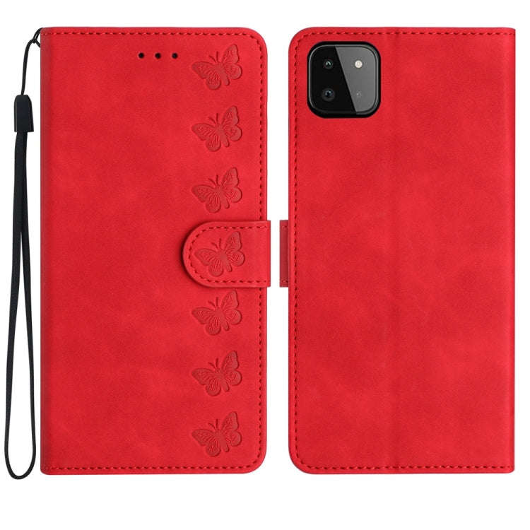 Seven Butterflies Embossed Leather Phone Case, For Samsung Galaxy A22 5G, For Samsung Galaxy A23 ...