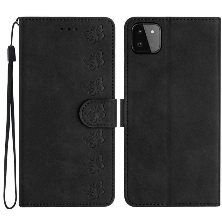 Seven Butterflies Embossed Leather Phone Case, For Samsung Galaxy A22 5G, For Samsung Galaxy A23 ...