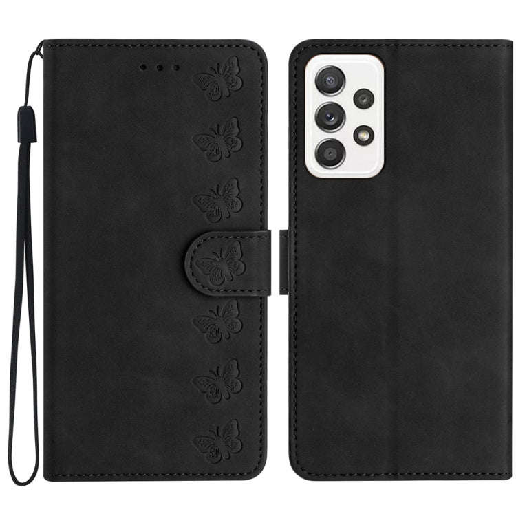 Seven Butterflies Embossed Leather Phone Case, For Samsung Galaxy A22 5G, For Samsung Galaxy A23 ...