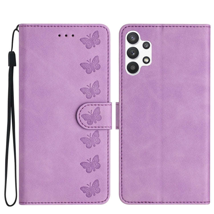 Seven Butterflies Embossed Leather Phone Case, For Samsung Galaxy A22 5G, For Samsung Galaxy A23 ...