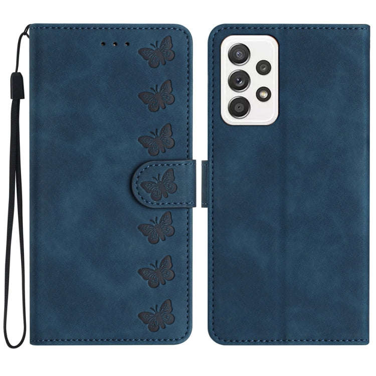 Seven Butterflies Embossed Leather Phone Case, For Samsung Galaxy A22 5G, For Samsung Galaxy A23 ...
