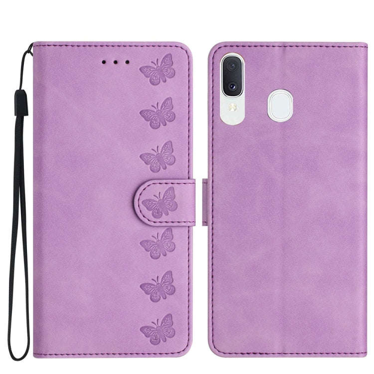 Seven Butterflies Embossed Leather Phone Case, For Samsung Galaxy A22 5G, For Samsung Galaxy A23 ...