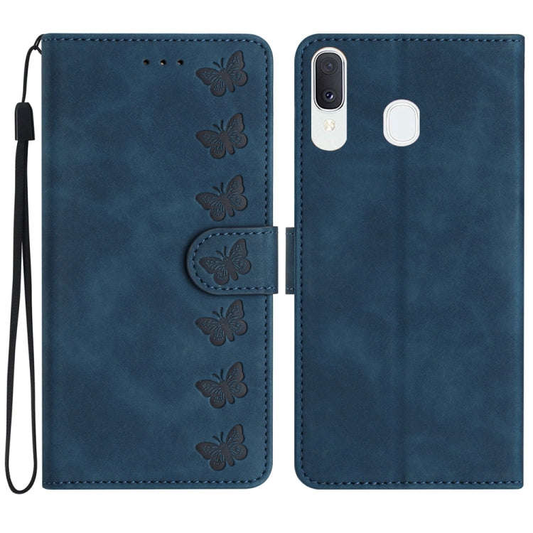 Seven Butterflies Embossed Leather Phone Case, For Samsung Galaxy A22 5G, For Samsung Galaxy A23 ...