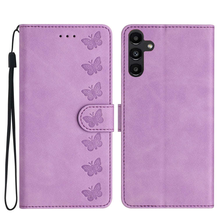 Seven Butterflies Embossed Leather Phone Case, For Samsung Galaxy A13 5G, For Samsung Galaxy A14 ...