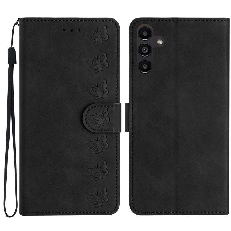 Seven Butterflies Embossed Leather Phone Case, For Samsung Galaxy A13 5G, For Samsung Galaxy A14 ...