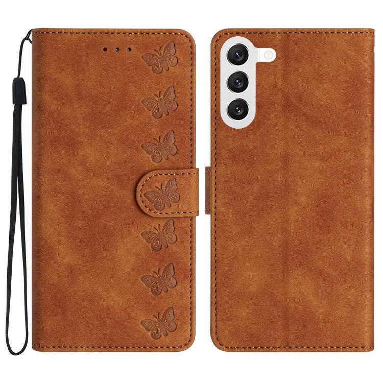 Seven Butterflies Embossed Leather Phone Case, For Samsung Galaxy A13 5G, For Samsung Galaxy A14 ...