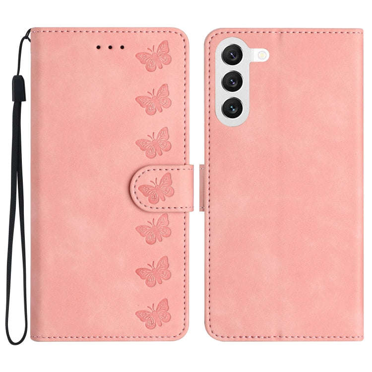 Seven Butterflies Embossed Leather Phone Case, For Samsung Galaxy A13 5G, For Samsung Galaxy A14 ...