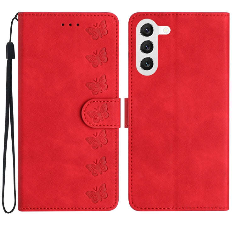 Seven Butterflies Embossed Leather Phone Case, For Samsung Galaxy A13 5G, For Samsung Galaxy A14 ...