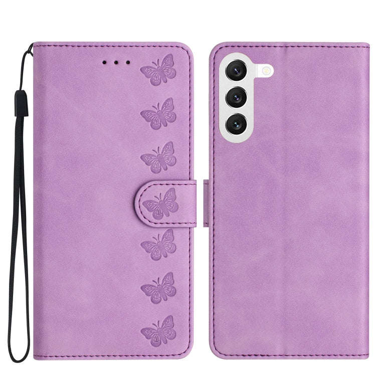Seven Butterflies Embossed Leather Phone Case, For Samsung Galaxy A13 5G, For Samsung Galaxy A14 ...