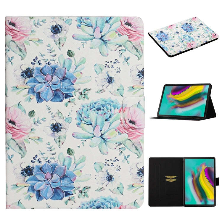 Flower Pattern Horizontal Flip Leather Case with Card Slots & Holder, For Samsung Galaxy Tab S6, ...