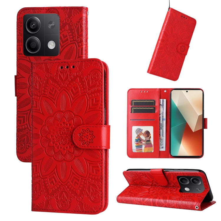 Embossed Sunflower Leather Phone Case, For Xiaomi Redmi A3, For Xiaomi Redmi Note13 Pro 4G Global...