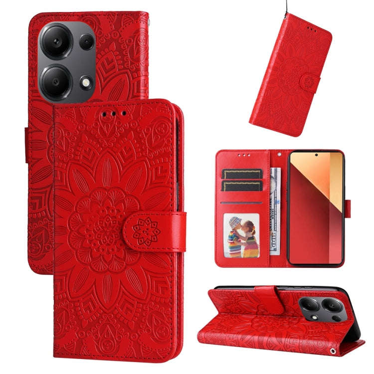 Embossed Sunflower Leather Phone Case, For Xiaomi Redmi A3, For Xiaomi Redmi Note13 Pro 4G Global...
