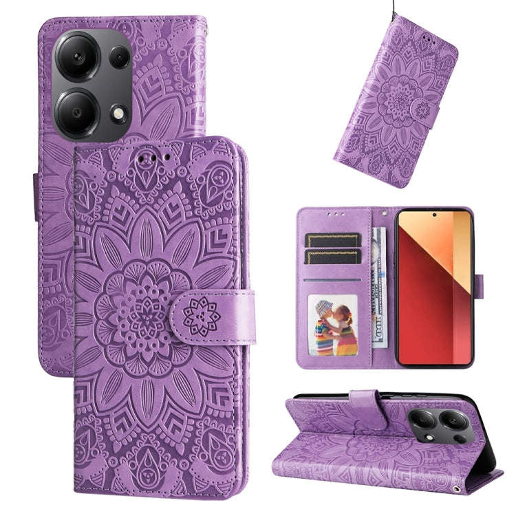 Embossed Sunflower Leather Phone Case, For Xiaomi Redmi A3, For Xiaomi Redmi Note13 Pro 4G Global...