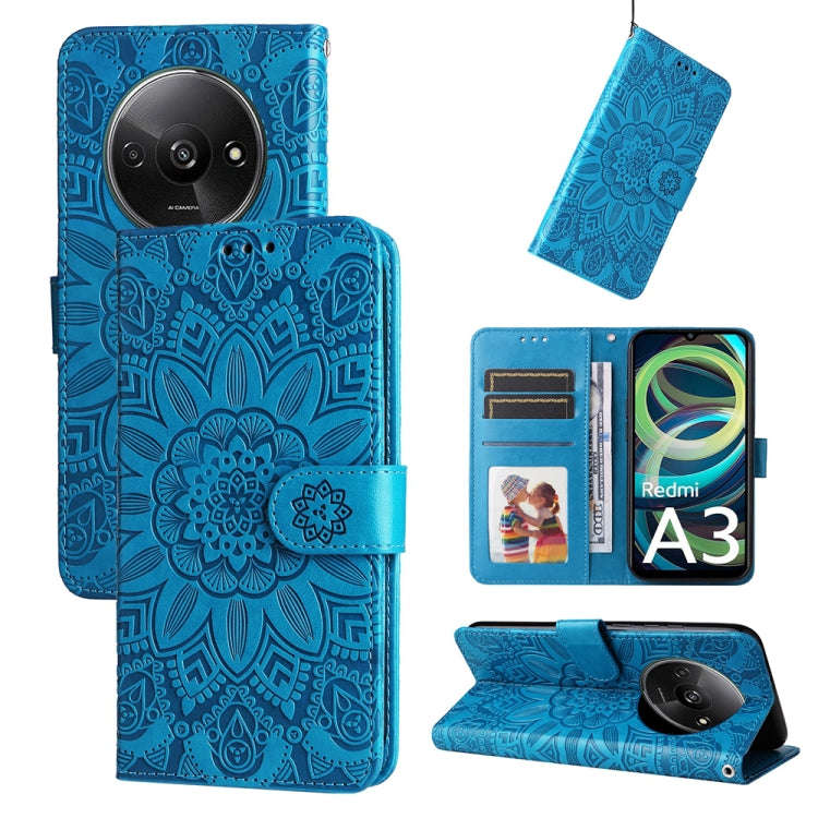 Embossed Sunflower Leather Phone Case, For Xiaomi Redmi A3, For Xiaomi Redmi Note13 Pro 4G Global...