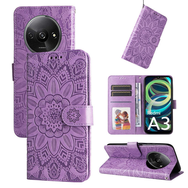 Embossed Sunflower Leather Phone Case, For Xiaomi Redmi A3, For Xiaomi Redmi Note13 Pro 4G Global...
