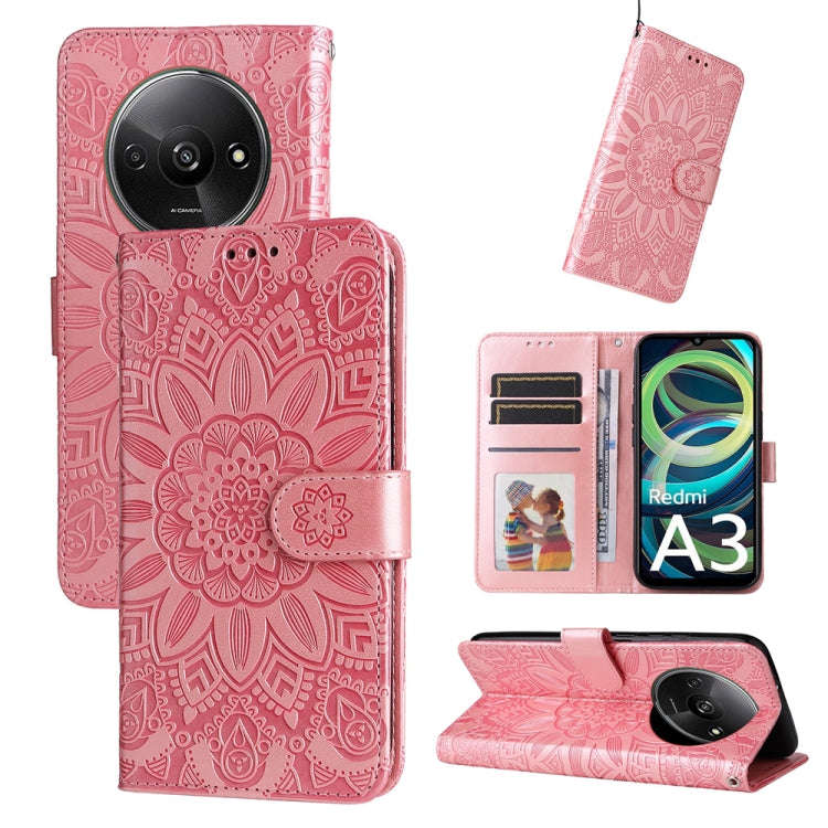 Embossed Sunflower Leather Phone Case, For Xiaomi Redmi A3, For Xiaomi Redmi Note13 Pro 4G Global...