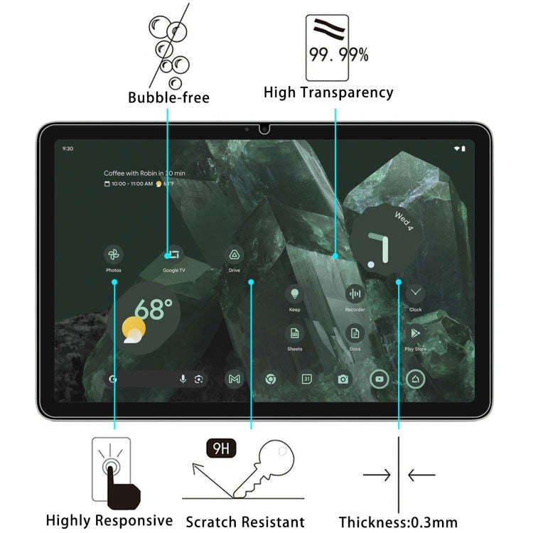9H 0.3mm Explosion-proof Tempered Glass Film, For Google Pixel Tablet 2 11, For Doogee T30 Pro / ...