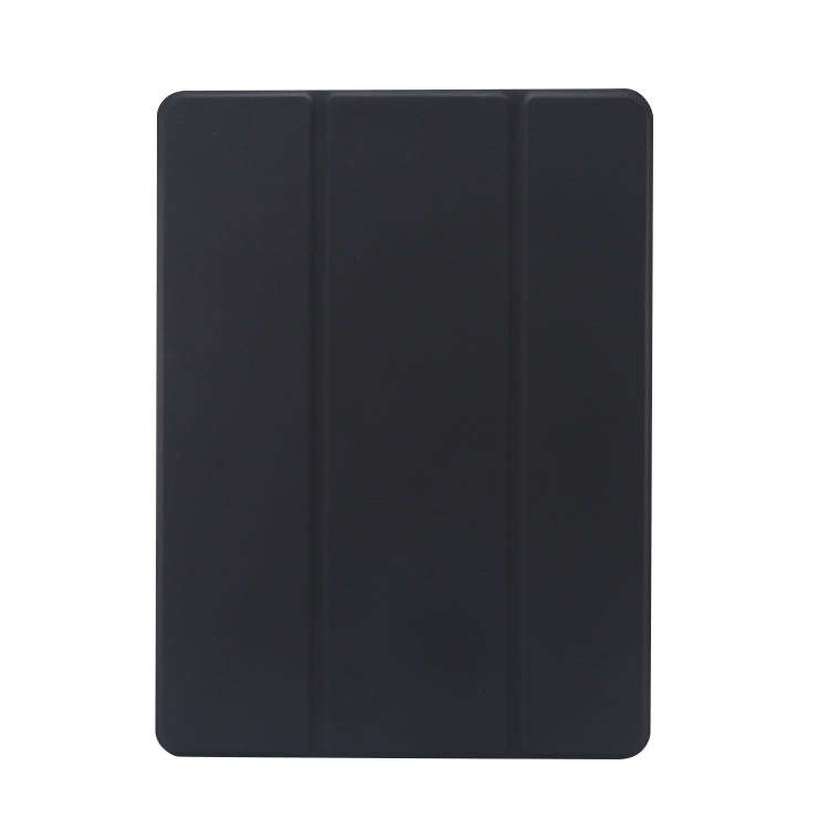 3-folding Electric Pressed Skin Texture Horizontal Flip Shockproof Transparent TPU + PU Leather C...