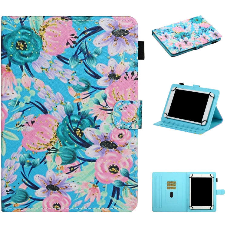 Flower Pattern Horizontal Flip Leather Case with Card Slots & Holder, For 7 inch Universal Tablet...
